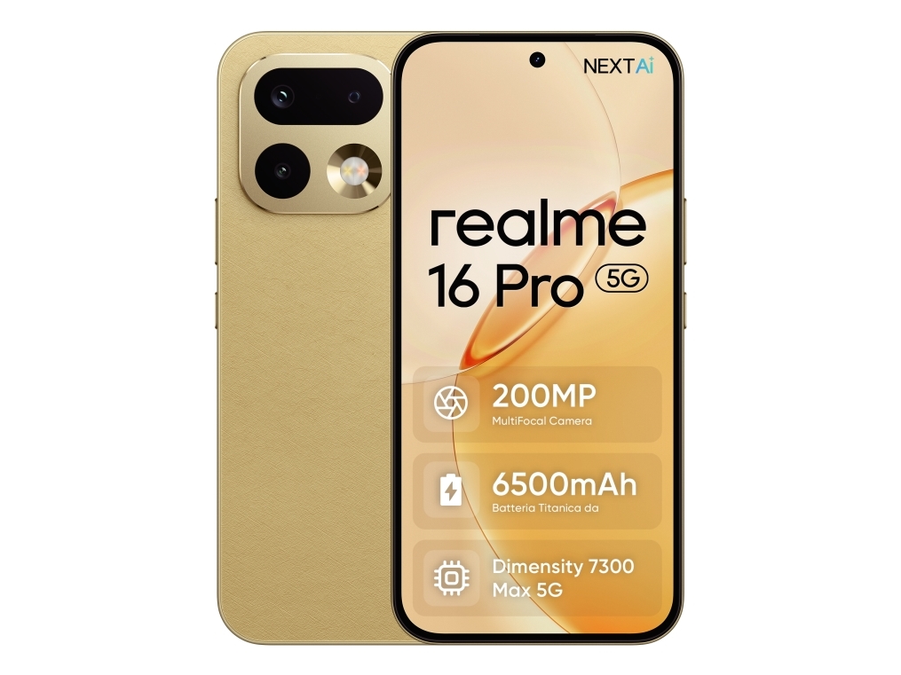 Realme 16 Pro 5G 6.78 Dual Sim Android 16 Usb Type-C 8 Gb 256 Gb 7000 Mah Gold
