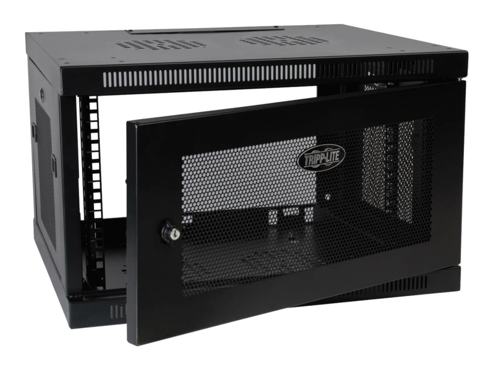 Eaton Tripp Lite Series 6U Wall Mount Rack Enclosure Server Cabinet Switch Depth Deep - Rack Kabinet - Vægmonterbar - Sort - 6U - 19"