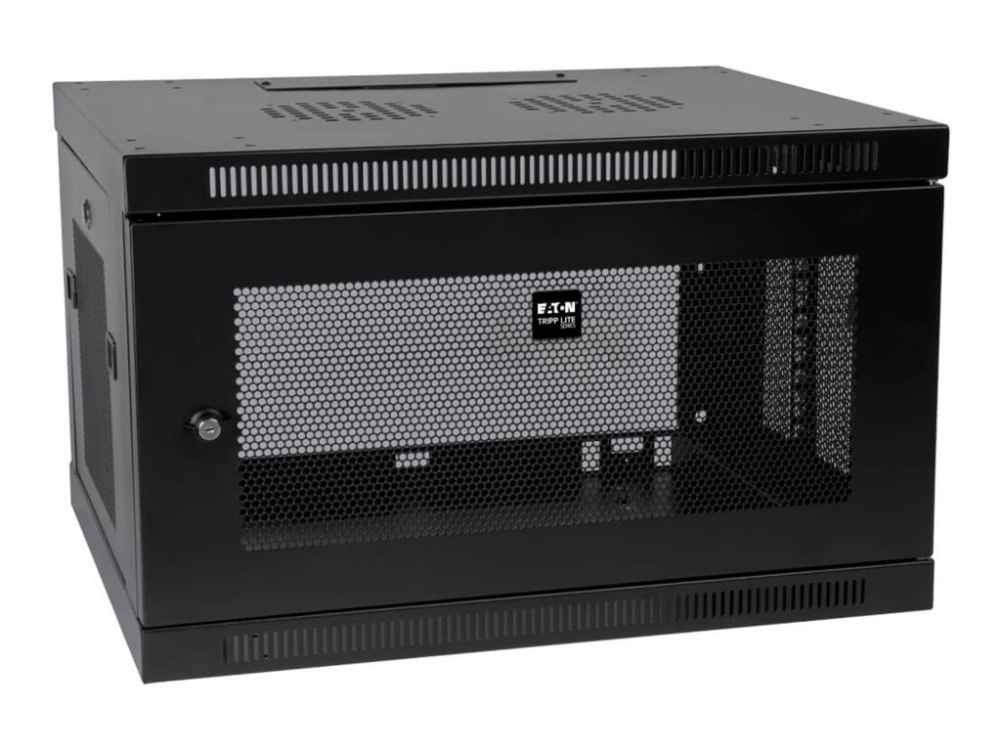 Eaton Tripp Lite Series 6U Wall Mount Rack Enclosure Server Cabinet Switch Depth Deep - Rack Kabinet - Vægmonterbar - Sort - 6U - 19"