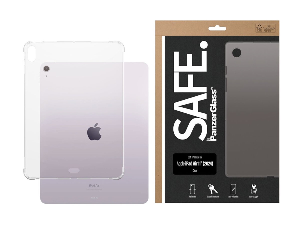 Panzerglass Safe. By Tpu Case Transparent Ipad Air 11'''' (2024), Cover, Apple, Apple - Ipad Air 11" (2024), Transparent