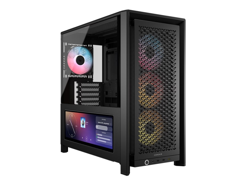 Corsair Frame 4000D Lcd Rs Argb, Midi Tower, Pc, Black, Atx, Eatx, Micro Atx, Mini-Itx, Plastic, Steel, Tempered Glass, Gaming