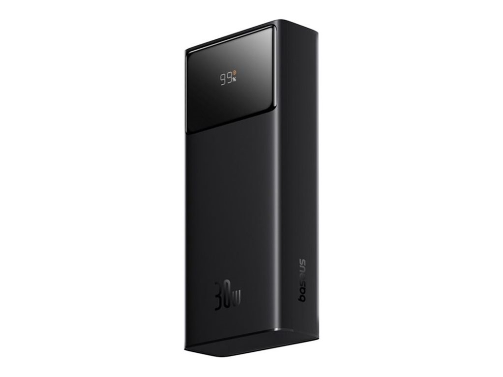 Baseus Star-Lord - Powerbank - digital display - 30000 mAh - 111 Wh - 30 Watt - 3 A - Fast Charge, PD, QC, Super Charge - 3 output-stikforbindelser (2 x USB, USB-C) - sort