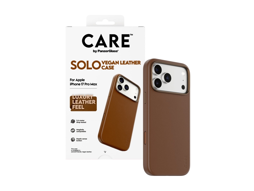 Care By Panzerglass Solo - Bagsidecover Til Mobiltelefon - Magsafe-Kompatibilitet - Polyurethan, Polykarbonat - Brun - For Apple Iphone 17 Pro Max