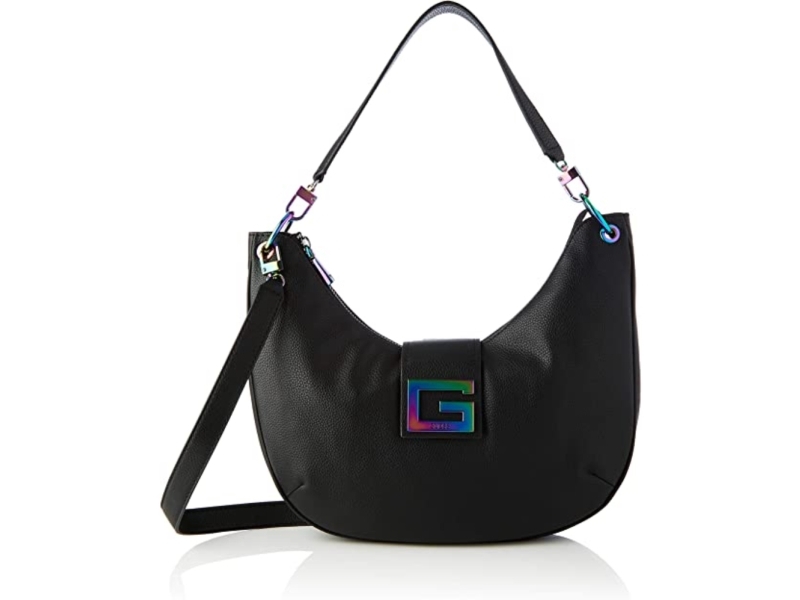 Guess, Brightside, Polyurethane, Textile Bag, Large Hobo, Juodas, For Women
