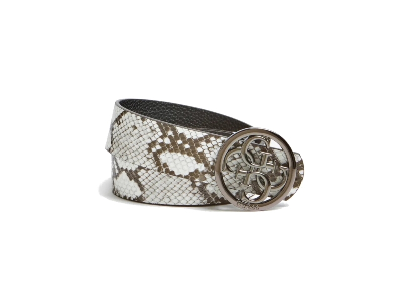 Guess, Kirby Not Adjust - Rev, Double-Sided Model, Textile Belt, Snake Pattern, For Women, Size S