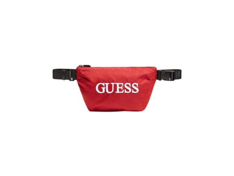 Guess, Quatro, Textile Fanny Pack, Red, 19/28.5 X 17 X 4 Cm, For Men For Men