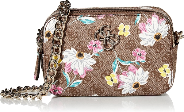 Guess Guess, Noelle, Double Zip Compartments, Crossbody Bag, Floral, 20.32 x 7.62 x 13.97 cm, For Women For Women
