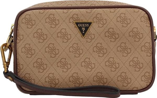 Guess, Vezzola, Polyurethane, Small, Textile Crossbody Bag, Brown, GU154H046-O11, 13x20x5 cm, Unisex Unisex