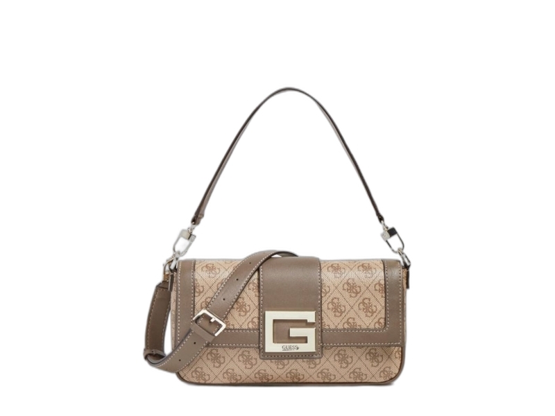 Guess Brightside, Polyurethan-Tasche, 4G-Logo, Latte, Für Damen