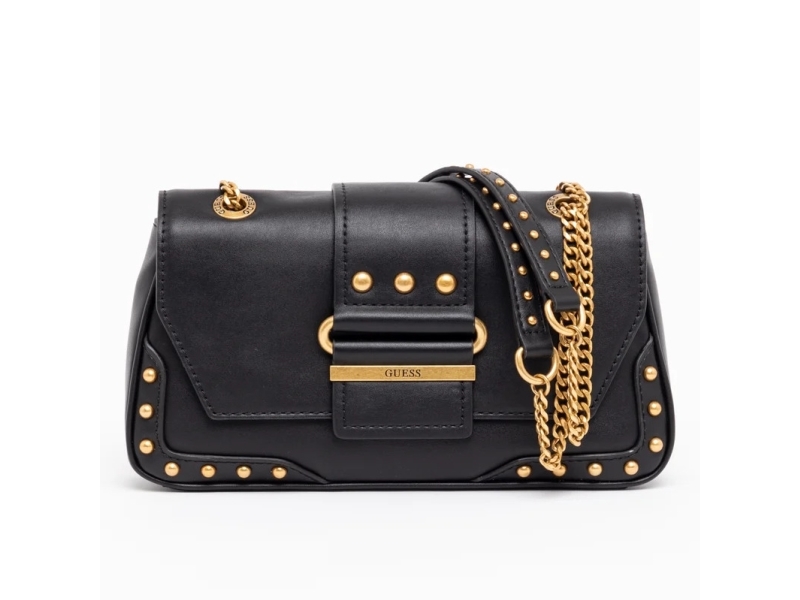 Guess Guess, Greta, Leather, Handbag, Black, Hwvb81 29210, 16 X 29 X 5.3 Cm For Women