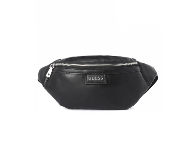 Guess, Scala, Synthetic Leather, Textile Fanny Pack, Hmescap1230, Black, 21.3 X15 X 7.5 Cm, For Men