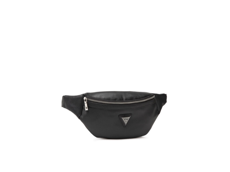Guess, Certosa, Synthetic Leather, Textile Fanny Pack, Hmcrts P1330, Black, 28 X 14 X 8 Cm, For Men