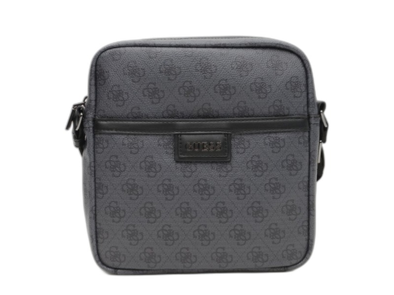 Guess, Vezzola, Document Holder, Textile Crossbody Bag, Juodas, For Women