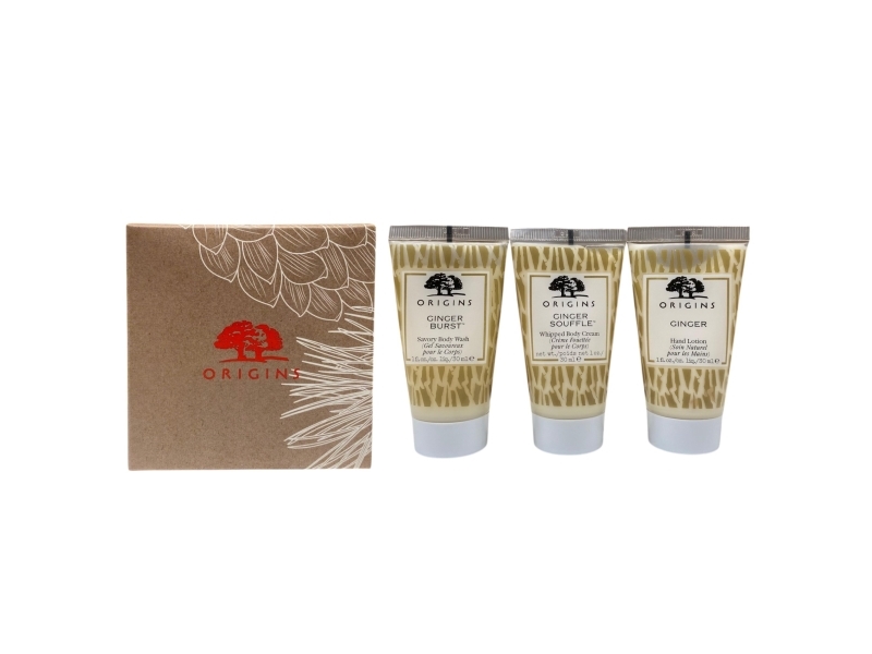 Origins Gift Set Origins: Origins, Body Wash, 30 Ml + Ginger, Nourishing, Hand Lotion, 30 Ml + Ginger Souffle, Nourishing, Body Cream, 30 Ml For Wome