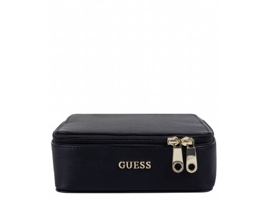 Guess, Holdall, Synthetic Leather, Textile Bag, Jewelry Case, Juodas, For Women, 18 X 6 X 18Cm