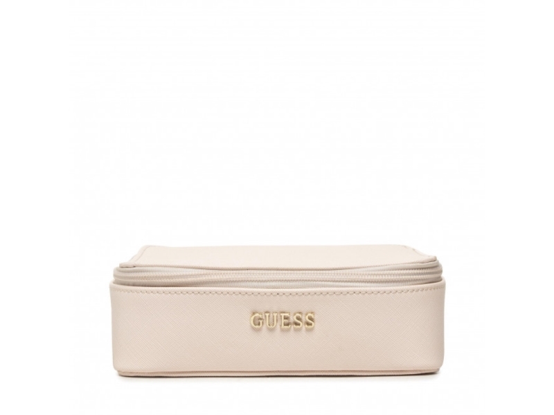 Guess, Holdall, Synthetic Leather, Textile Bag, Jewelry Case, Cremeinis, For Women, 18 X 6 X 18Cm