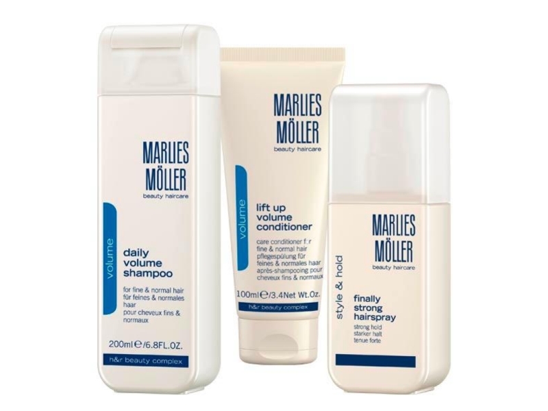 Xmas Set Set Marlies Moller: Lift-Up, Hair Conditioner, For Volume, 100 Ml + Finally Strong, Hair Spray, For Styling, Strong Hold, 125 Ml + Daily Vol