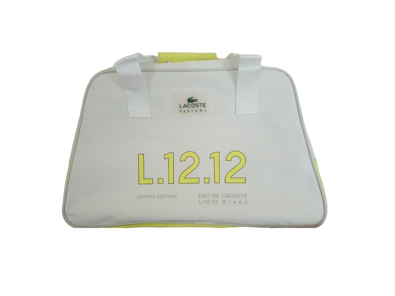 Lacoste, Eau de Lacoste L.12.12 Blanc, Polyester, Textile Bag, Duffel Travel/Gym, Baltas, For Women, 48 x 18 x 30 cm