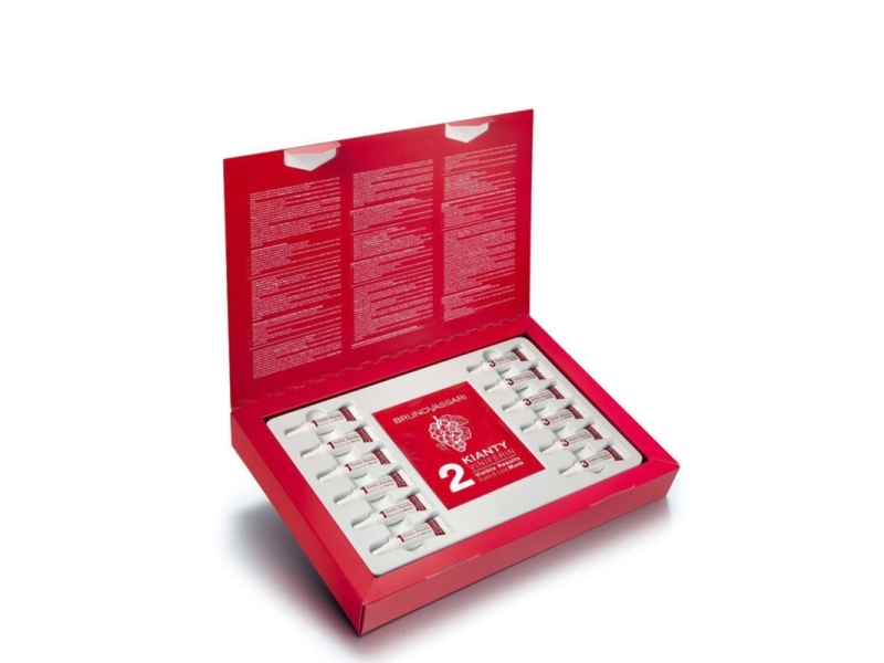 Set, Bruno Vassari, Kianty Spa, Grape, Lifting, Ampoules Treatment Serum, For Ageing, For Eyes & Lips, For Women, 6 Pcs