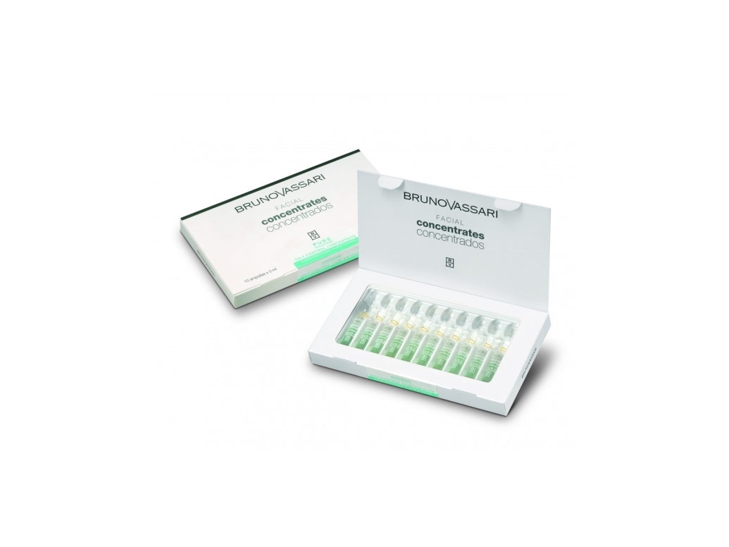 Set, Bruno Vassari, Pure Solutions, Niacinamide, Purifying, Ampoules Treatment Serum, For Oiliness, For Face, For Women, 10 Pcs, 3 Ml