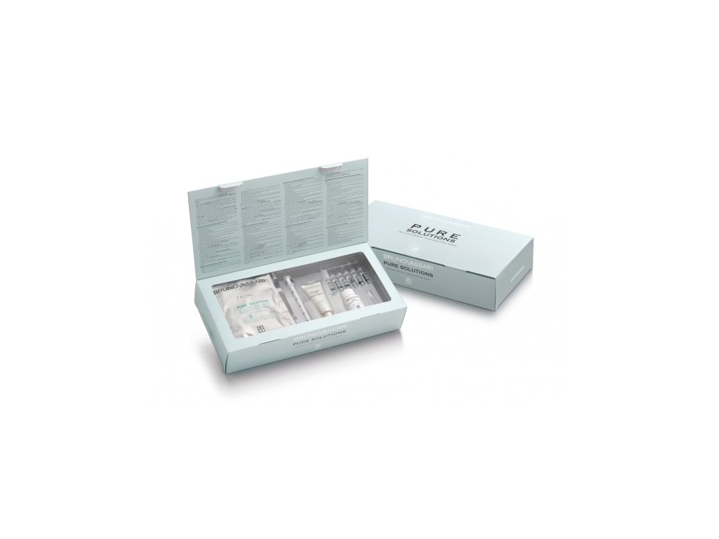 Pure Solutions Set Bruno Vassari: Balance Fluid, Vitamin A, Hydrating, Emulsion, For Face, 20 Ml + Pure Solutions, Eliminates Impurities, Cream Mask,
