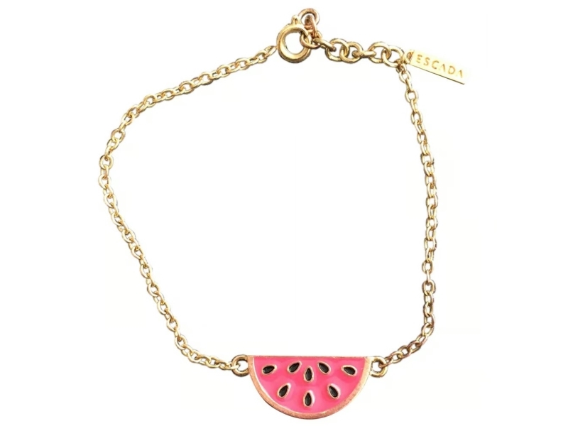 Escada, Summer Limited Edition - Sorbetto Rosso, Melon, Base Metal Bracelet, 11939595, 17 Cm, Gold, For Women