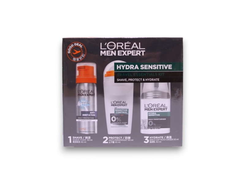 Shiseido Travel Set L'oreal Paris: Men Expert, Alcohol-Free, Hydrating And Regenerating, Day & Night, Cream, For Face, 50 Ml + Men Expert, Alcohol-Fr