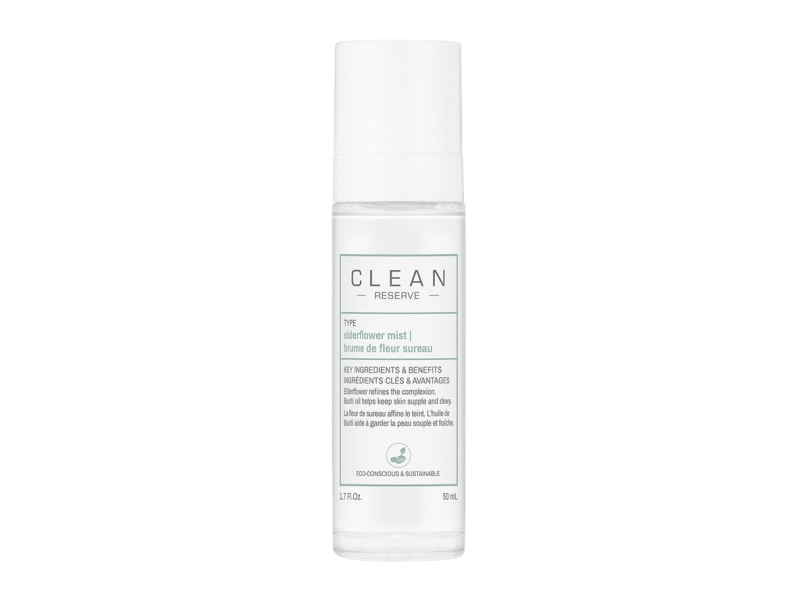 Clean , Reserve - Fläderblomma, återfuktande, mist spray, för ansiktet, 50 ml | Ansiktsrengöring - Ansiktsvatten | GameStuff