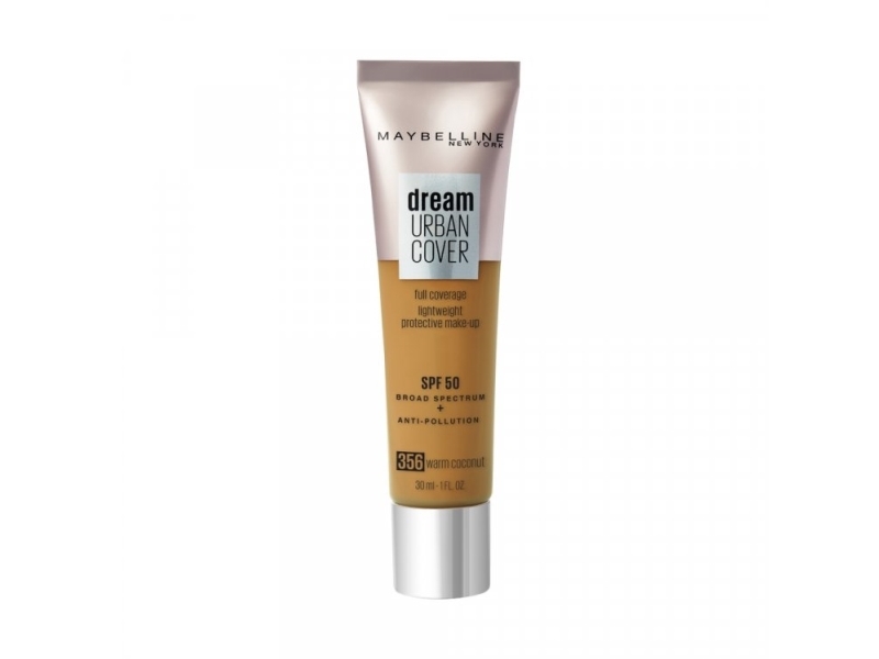 Maybelline, Dream Urban Cover, Full Cover, Cream Foundation, 356, Warm Coconut, Spf 50, 30 Ml For Women