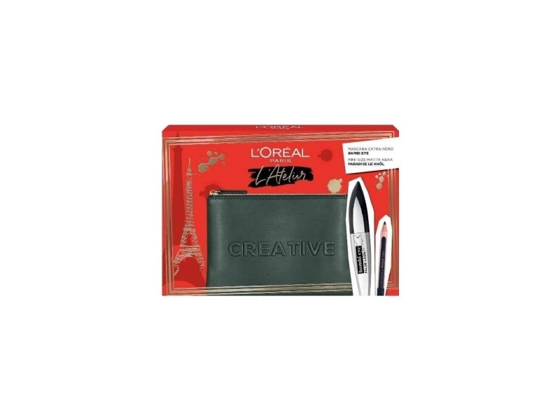 L OREAL L~OREAL SET (MASCARA FALSE LASH BAMBI EYE EXTRA BLACK + LE KHOL MIDNIGHT BLACK 101 + POCHETTE)