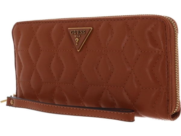 Guess Elenia tekstil-pung med lynlås SLG Large Zip, cognac (til kvinder)