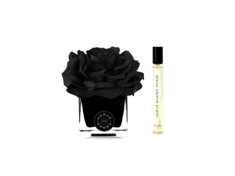 Set Herve Gambs: Ombre Patchouli, Room Spray, 10 Ml + Black Couture Flower, Porcelain, Aroma Reed Diffuser, Black Unisex