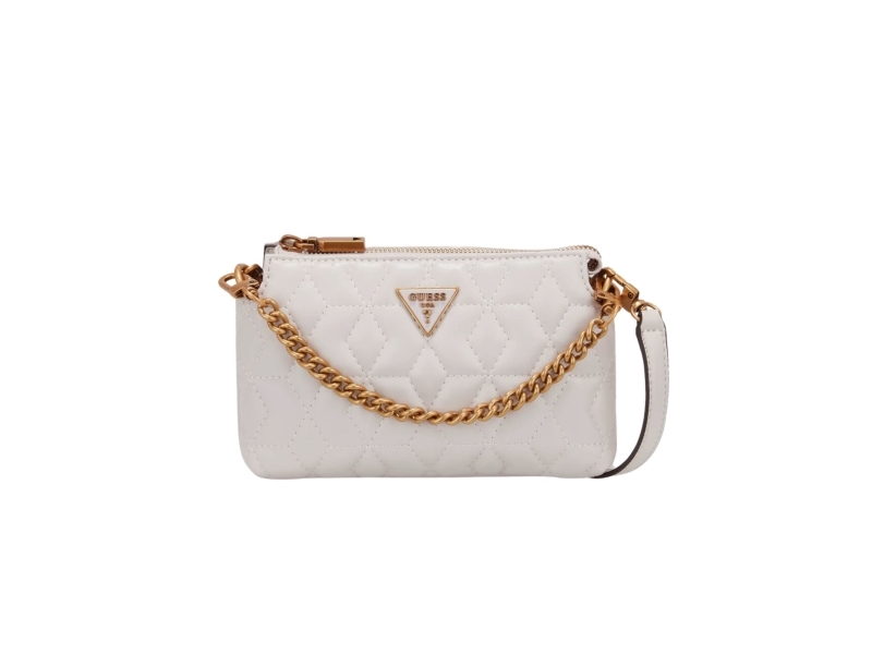 Guess, Elenia, Mini, Textile Crossbody Bag, Stone, Qb867772, For Women