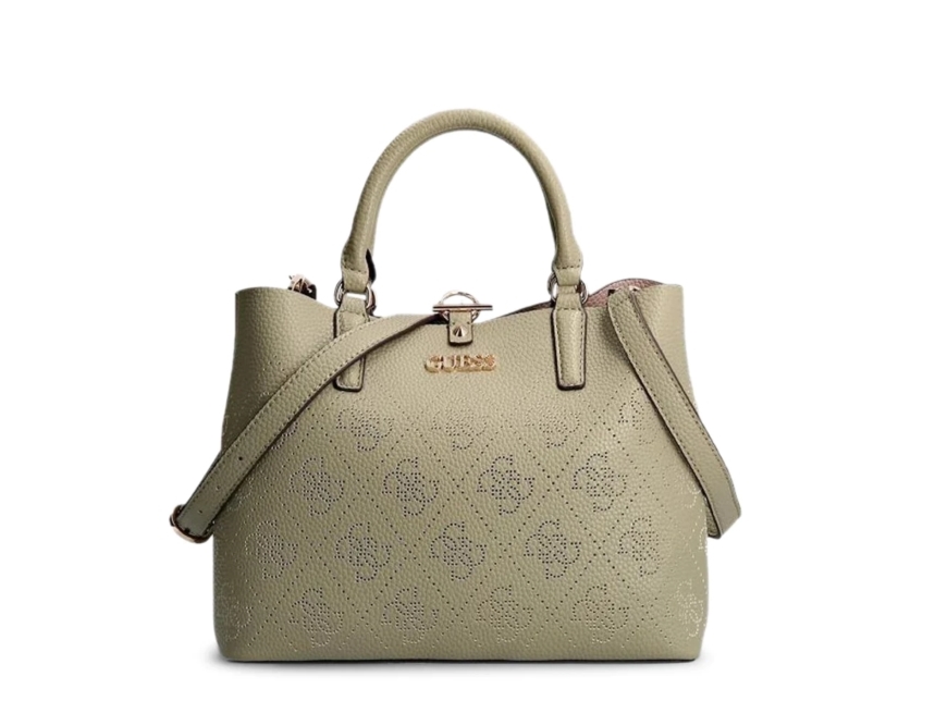 Guess, Amara, Polyurethane, Textile Handbag, 4G Logo, Green, Hwsg8493060, 29 X 22 X 14 Cm For Women