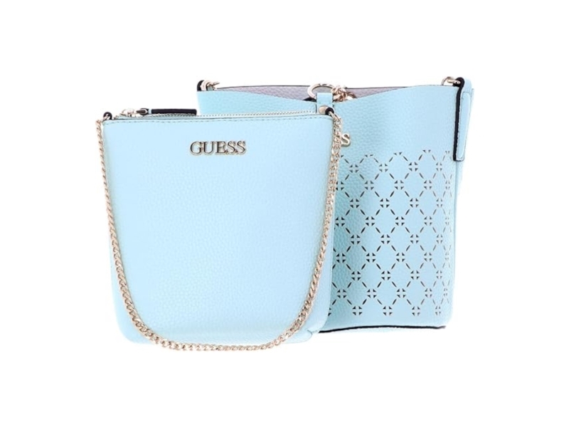 Guess, Amara, Synthetic Leather, Textile Bag, Surf, XG849301, For Women, 18/21 x 20 x 14 / 14/18 x 17.5 x 6.5 cm For Women