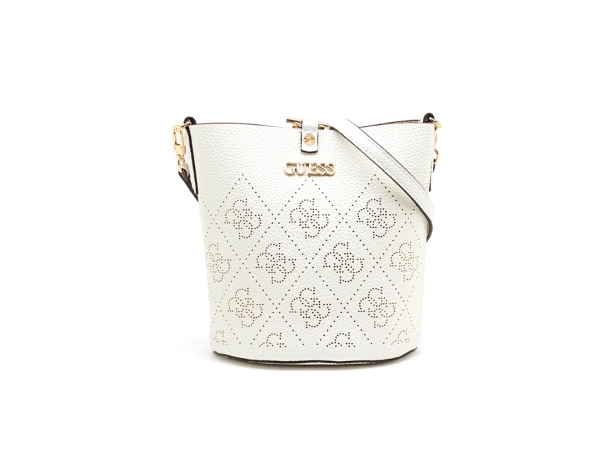 Guess Amara polyester tekstiltaske 4G Logo Bucket, hvid HWSG8493010 21 x 21 x 11 cm (til kvinder)