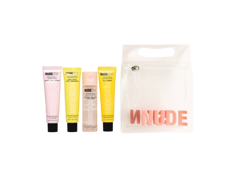 4 Steps Citrus Renew Set Nudestix: Lemon-Aid, Detox, Peel-Off Mask, For Face, 60 ml + Nudeskin, Citrus, Cleansing Balm, For Face, 60 ml + Citrus, Moisturizing, Day & Night, Cream Mask, For Face, 60 ml + Nudeskin, 5% Acide Glycolic, Illuminating, Tonic Lotion, For Face, 95 ml