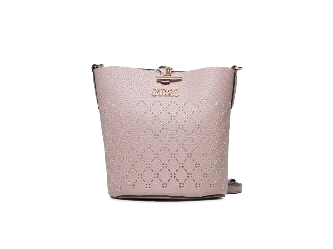 Guess, Amara Bucket, Synthetic Leather, Textile Bag, Powder Pink, HWXG8493010, For Women, 18/23 x 20 x 14 / 14/18 x 18 x 7 cm For Women