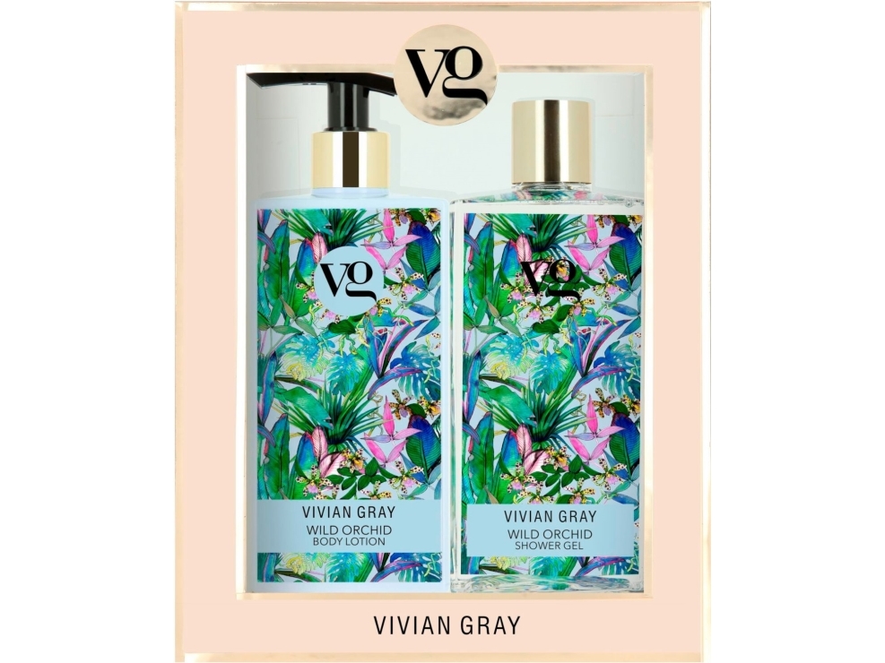 Set Vivian Gray Wild Orchid: shower gel + bodylotion 350 ml (til alle hudtyper)