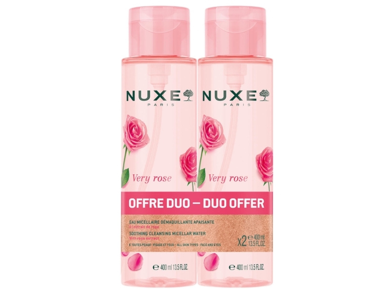 Set Duo, Nuxe, Very Rose, Cleansing & Soothing, Micellar Water, For Sensitive Skin, 2 pcs, 400 ml