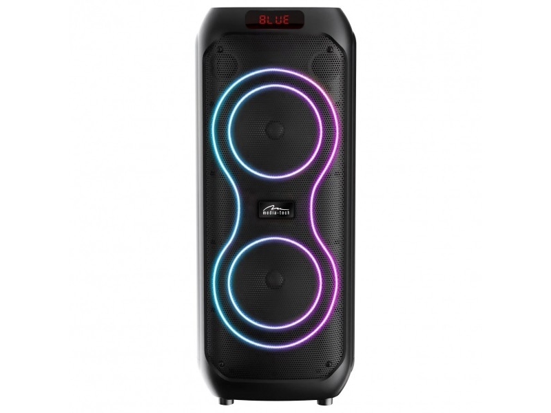 Media-Tech Power Audio Max - Große Bluetooth Garsiakalbis, 120W Rms / 1400W Pmpo, Zwei 8"-Lautsprecher, Fm-Radio, Equalizer, Karaoke-Funktion, Mp3/Mi