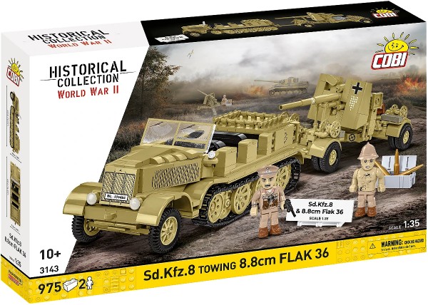 Cobi HC WWII SD.KFZ.8 Towing 8,8 cm Flak36 975k 3143