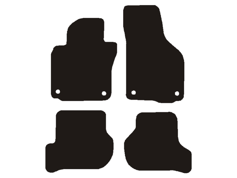 Måtter VW Golf VI 2009-2012 Sort nålefilt