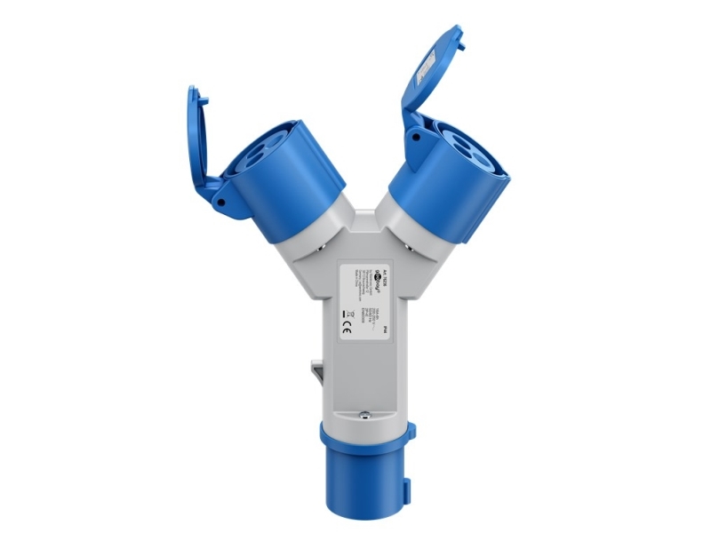 Cee-Adapter, Cee-Stecker Auf 2X Cee-Steckdose - Kombi-Steckdose Typ Cee + 2X Schutzkontaktsteckdose