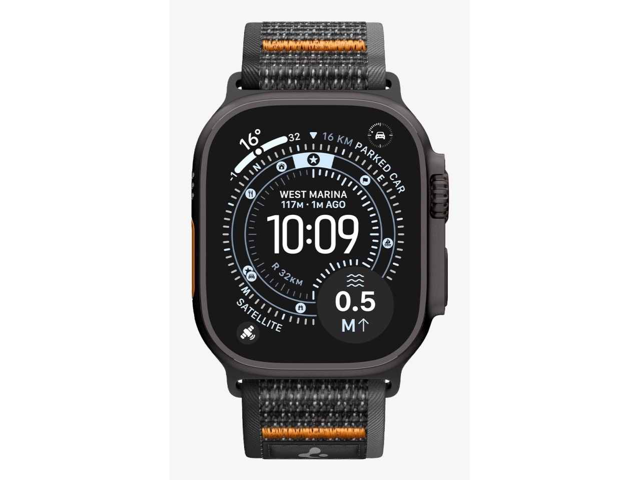 Spigen Athlex Air 2, Band, Smartwatch, Sort, Orange, Apple, Apple - Apple Watch Ultra 3 (49Mm), Apple - Apple Watch Ultra 2 (49Mm), Apple - Apple Wat
