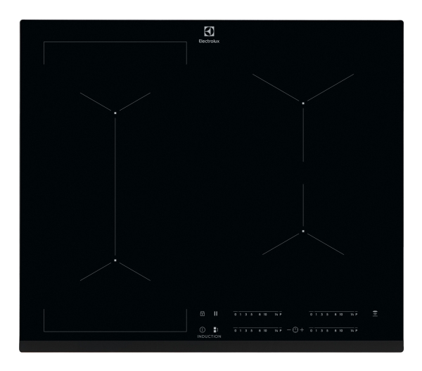 Electrolux Eiv634, Schwarz, Integriert, 60 Cm, Zonen-Induktionskochfeld, 4 Zone(N), 4 Zone(N)