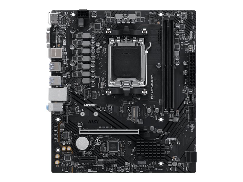Msi Pro A620am-B Evo, Amd, Sockel Am5, Amd Ryzen 7000 Serie, Amd Ryzen 8000 Serie, Amd Ryzen 9000 Serie, Sockel Am5, Ddr5-Sdram, 128 Gb
