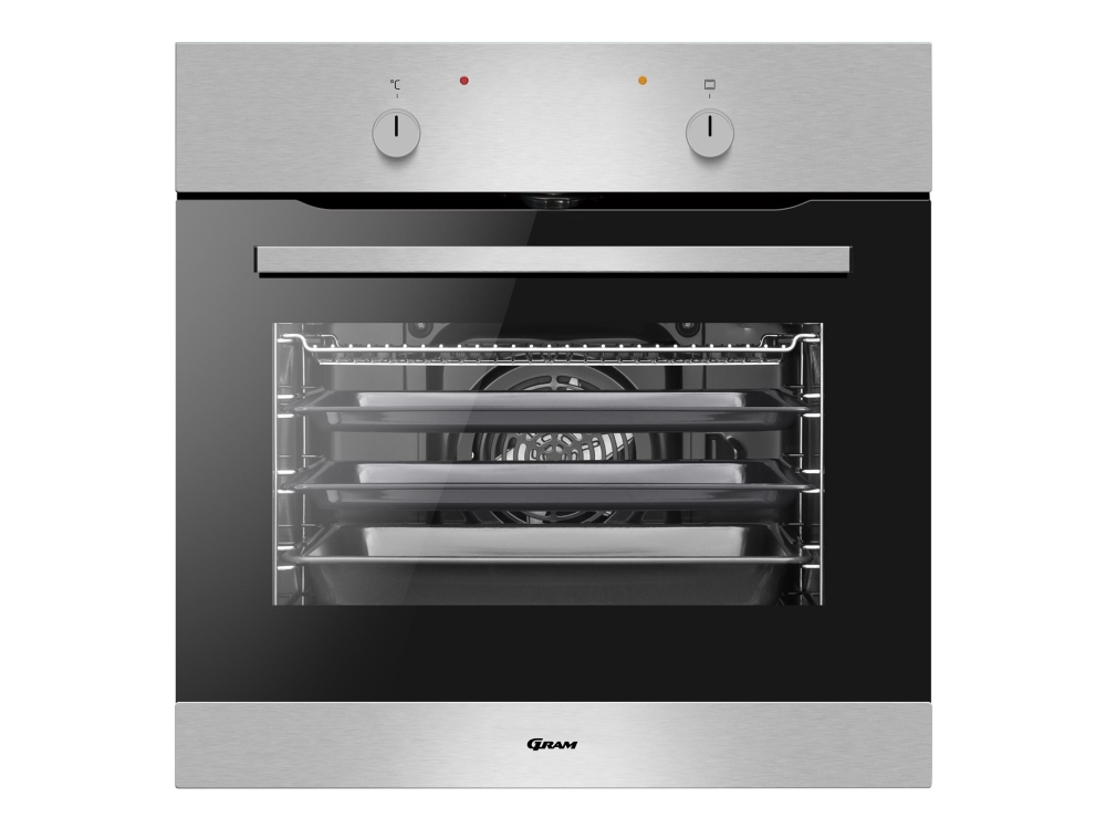 Gram Finedesign Io 5610-90 X - Ovn - Til Indbygning - Niche - Bredde: 56 Cm - Dybde: 56 Cm - Højde: 59.5 Cm - Med Selv-Rengøring - Klasse A - Rustfri