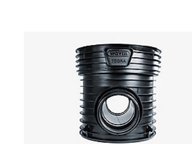 Rense-insp.brønd 600-160mm T1 - lige gennemløb for glat rør. Wavin Tegra
