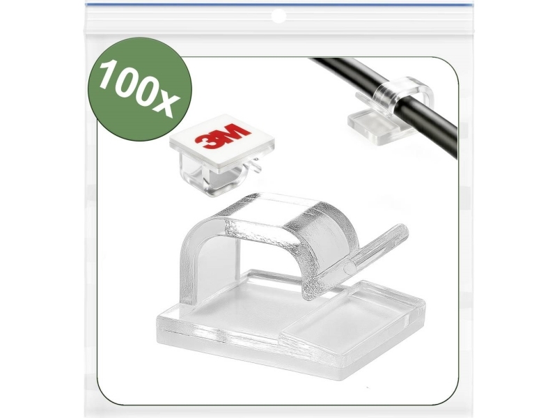 Quadrios 25Ca749 Kabelclips Selbstklebend 25Ca749 Bündel-Ø 1 Bis 7 Mm Transparent 100 Stk